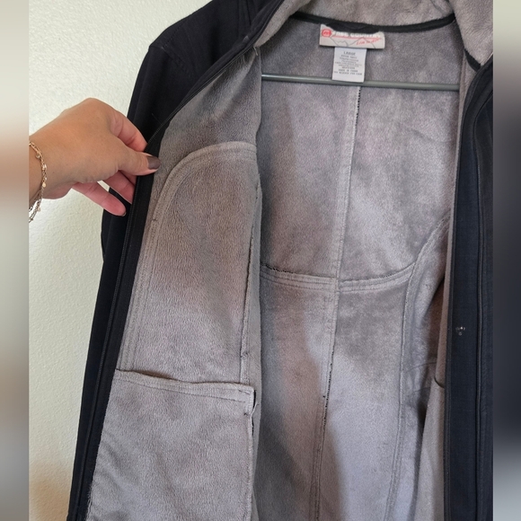 Free Country Black Hooded Coat Size Large - Picture 4 of 6